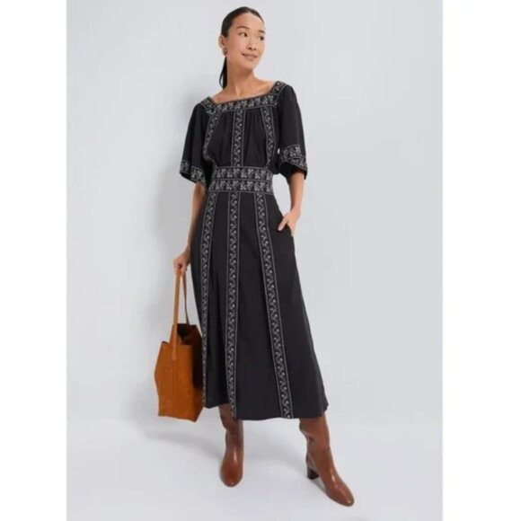 NWT Tuckernuck Embroidered Bouquet Jansen Black 2 Piece Maxi Skirt Set Sz XL - Picture 6 of 13